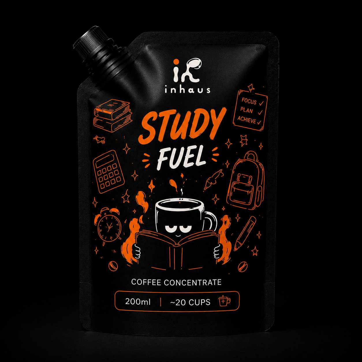 INHAUS Study Fuel — 200ml coffee concentrate pouch